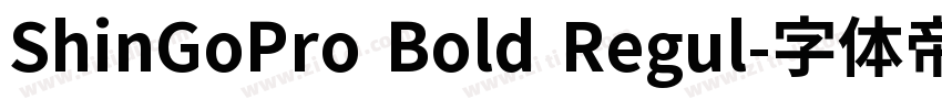 ShinGoPro Bold Regul字体转换